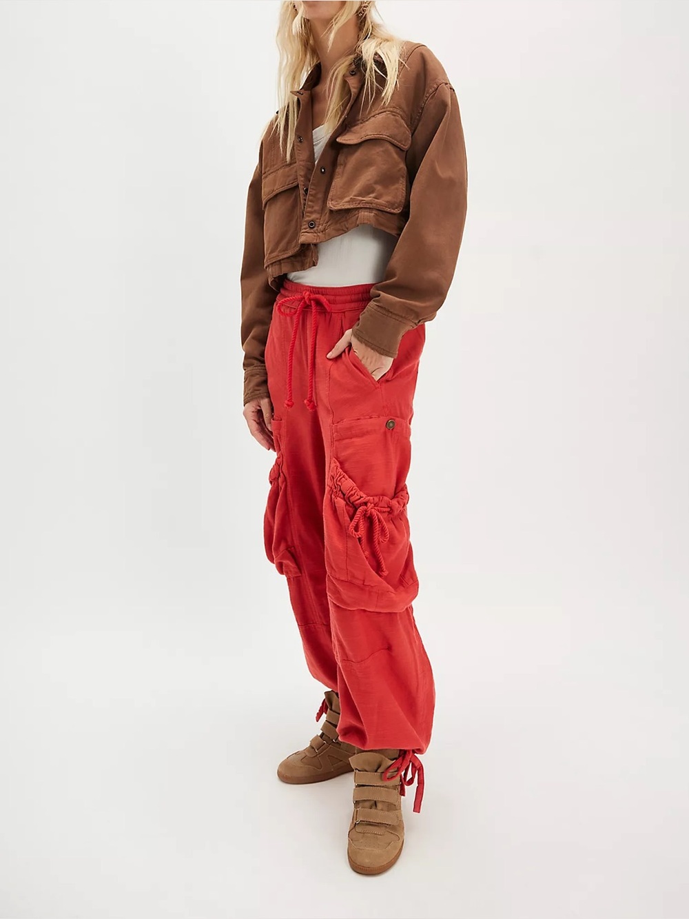 Free people We The Free Ashton Pull-On Full-Length Cargo Pants